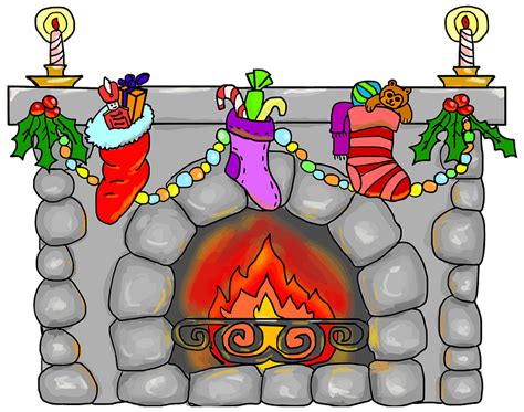Christmas Stockings Fireplace Clipart Png