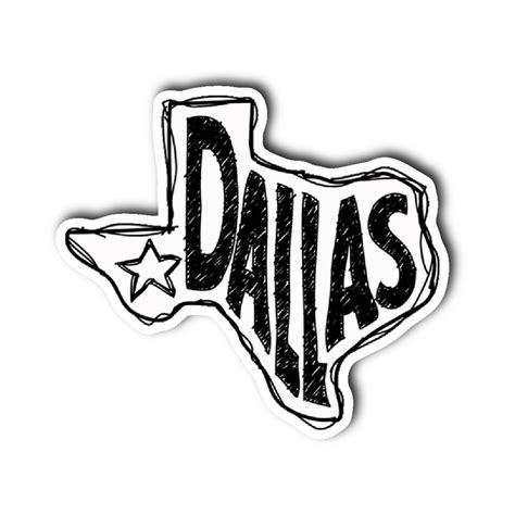 Dallas Texas Sticker City State Stickers Etsy