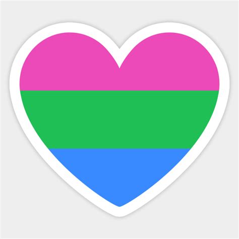Polysexual Pride Flag Heart Polysexual Sticker Teepublic