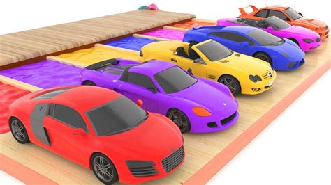 Colors For Children To Learn With Water Super Cars Learn Colors With