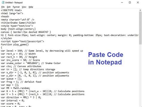 Notepad Snake Game Code Copy And Paste Powenest