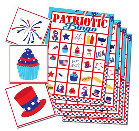 Patriotic Party Bingo Game Fourth Of July Party Game Etsy