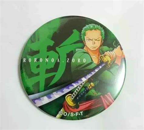 One Piece Can Badge Button Roronoa Zoro Yakara Black Anime Eiichiro Oda
