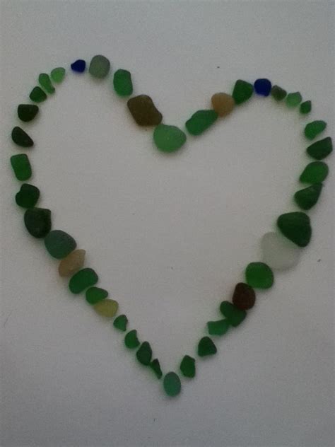 Sea Glass Heart Glass Heart Sea Glass Beaded Necklace