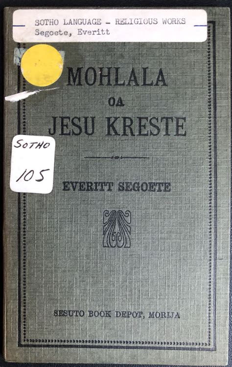 Sesotho Language The Example Of Jesus Christ Mohlala Oa Jesu Kreste