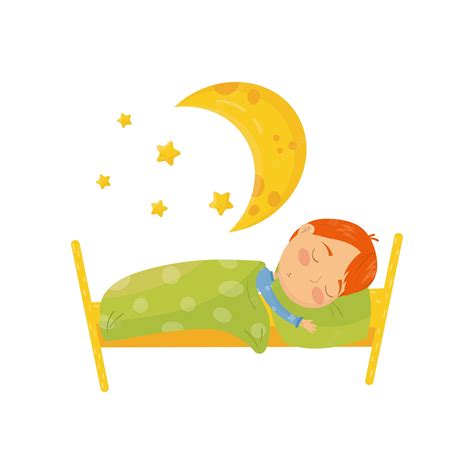 Premium Vector Cartoon Character Of Redhaired Boy Sleeping In Bed