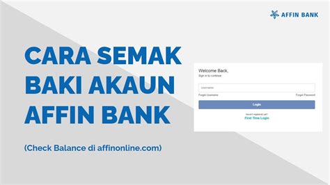 Cara Semak Baki Akaun Affin Bank Online Affinonline Youtube