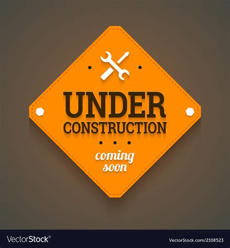 Under Construction With Coming Soon Label Vector Image