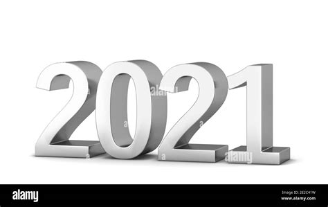 2021 Text New Year Sign 3d Illustration Isolated On White Background