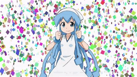 Ikamusume Shinryaku Ikamusume Animated Animated  1girl Blue Eyes Blue Hair Boots