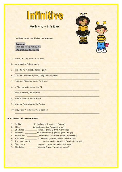 Free Printable Worksheets On Infinitives