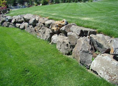 Basalt Boulder Retain Wall Landscaping Garden Design Ideas Rock
