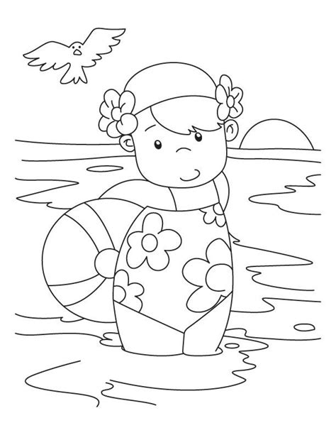 Swimming Coloring Pages Kidsuki