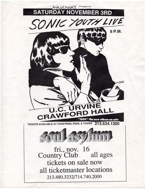 Sonic Youth Uc Irvine 1990 Raymond Pettibon