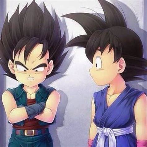 Kid Vegeta And Kid Goku Goku Niño Personajes De Dragon Ball Goku Y