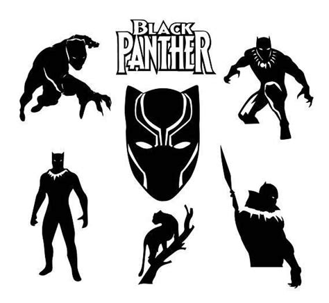 Black Panther Silhouettes In Various Styles And Sizes