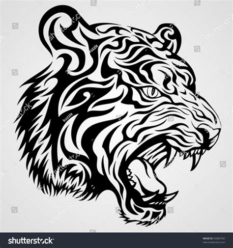 Tiger Head Tattoo Stock Vector Royalty Free Shutterstock