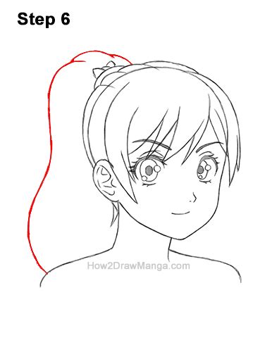 How To Draw A Manga Girl With A Ponytail 34 View Step By Step