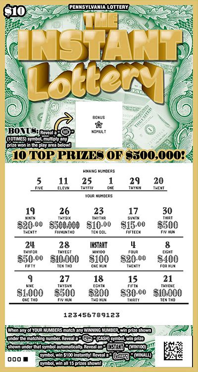 pennsylvania lottery scratch offs the instant lottery