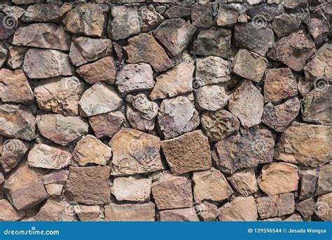 Stone Wall Texture Background Wall Of Natural Decorative Stone Stock