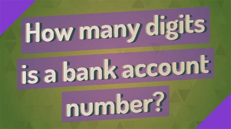 How Many Digits Is A Bank Account Number Youtube