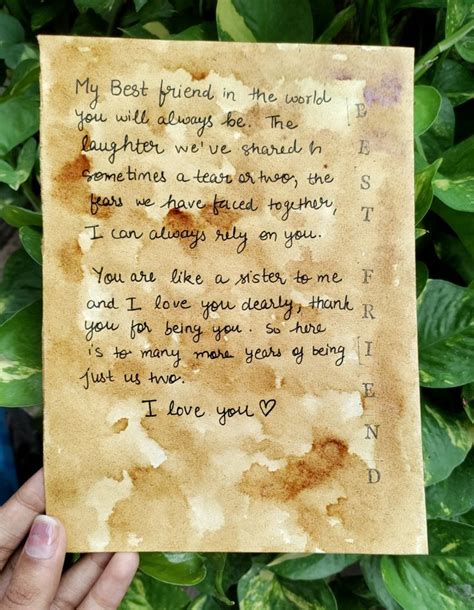 A Vintage Handmade Letter To My Best Friend Letter To Best Friend Letters For Friends Best