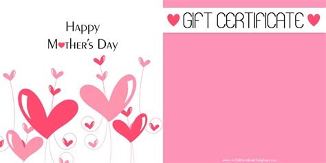 Pikbest have found 69482 free mothers day templates of poster,flyer,card and brochure editable and printable. Mother's Day Gift Certificate Templates