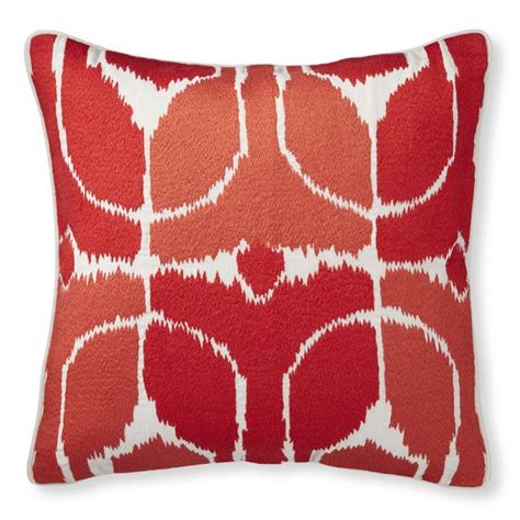 Embroidered Ikat Pillow Cover Coral Williams Sonoma