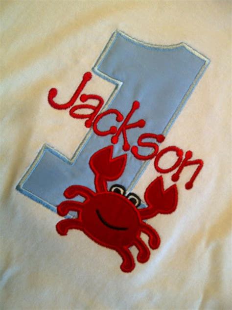 Crab Birthday Boy Shirt Personalized Birthday Shirt By Gdavenport