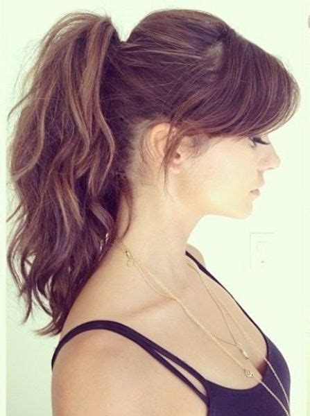Gorgeous High Ponytail With Side Swept Bangs 2016 Full Dose Thick