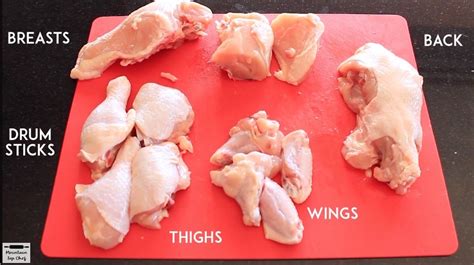 We can cut up only fresh or thawed chicken. How to cut up a whole chicken into 8 pieces