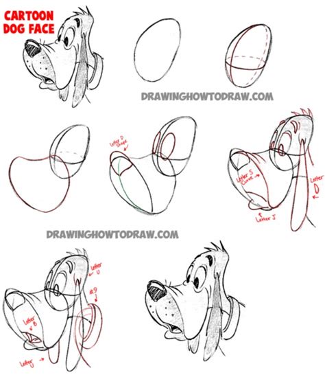 You start drawing the eyes by creating 2 oval shapes tilting toward the lower part of the vertical axis. How To Draw Cartoon Dogs How To Draw Cartoon Dogs Face And ...