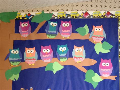 Use this free bulletin board tree template as a guide. Kindergarten Was a Hoot Bulletin Board - Apples and ABC's