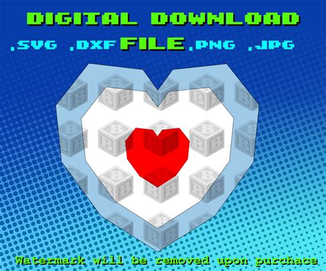 The Legend Of Zelda Heart Container Digital Download Cut File Etsy Uk