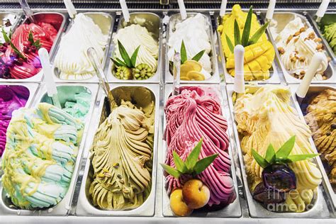 Italian Gelato Gelatto Ice Cream Display In Shop Photograph By Jm