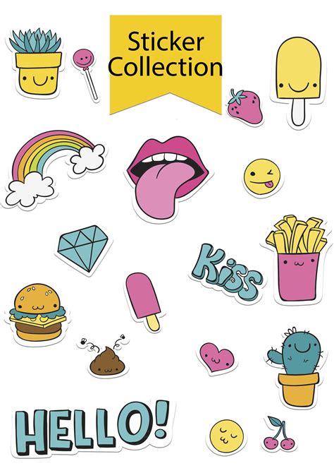 Stickers Cute Collection A4 Size Print Buddies