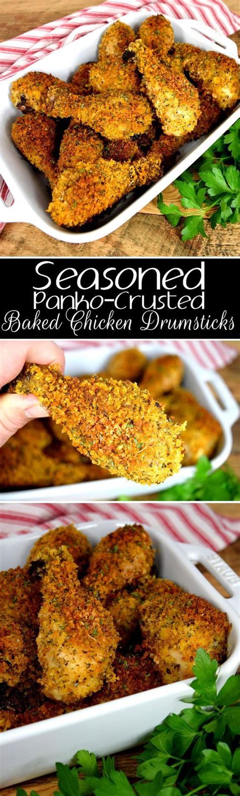 Fried chicken is an ultimate crowd pleaser, but it's not the most weeknight (or waist) friendly dish. Seasoned Panko Crusted Baked Chicken Drumsticks | Chicken ...