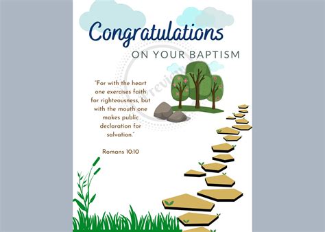 Congratulations On Your Baptism 5 X 7 Card Jw Download And Etsy Uk