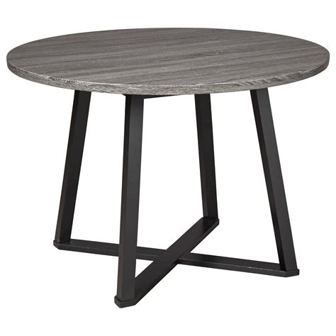 Benchcraft Centiar Round Dining Room Table With Gray Top And Black