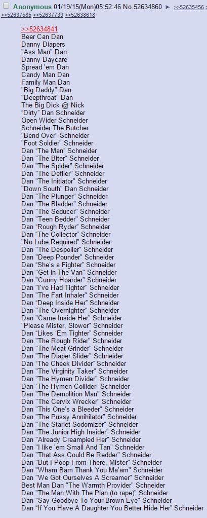 I hear there was a flareup last week during a meeting he had with nickelodeon executives where the thing is, feet aren't that funny. Anon on Dan Schneider : 4chan