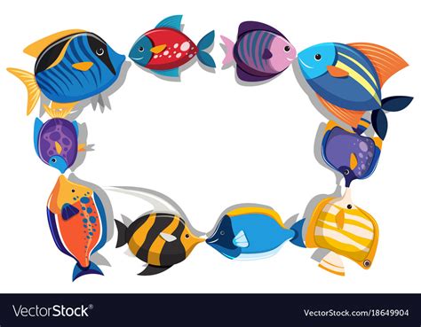 Border Template With Cute Fish Royalty Free Vector Image