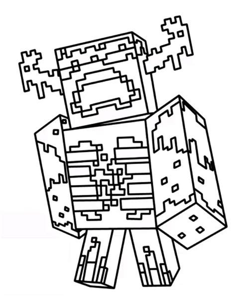 Minecraft Warden Coloring Page Free Printable Templates