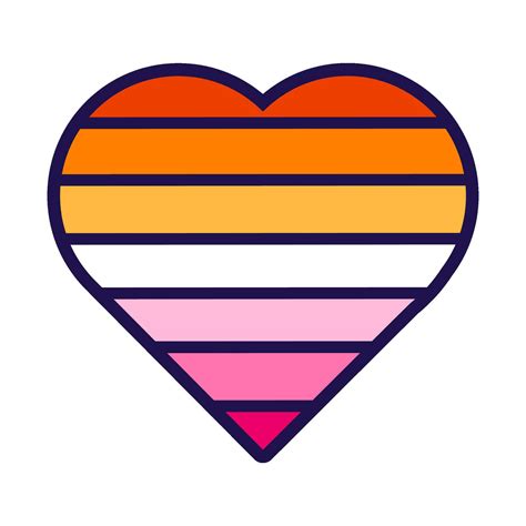 outline flag heart lesbian pride icon 24931970 vector art at vecteezy