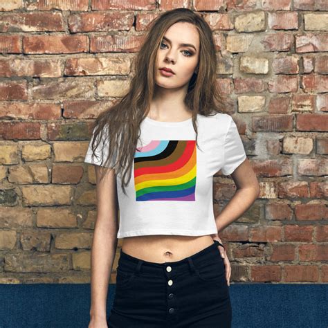 Wavy Rainbow Crop Top Queer Crop Top Pride Crop Top Gender Etsy