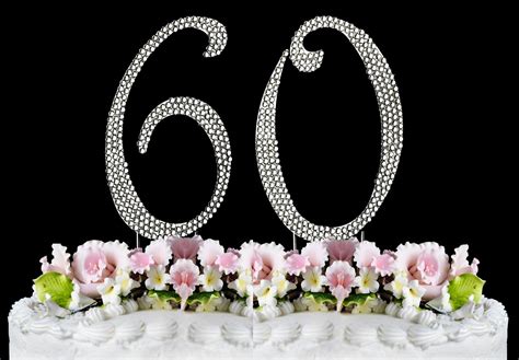 New Large Rhinestone Number 60 Cake Topper 60th Birthday
