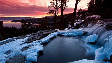 Winter Waterfall Wallpapers Wallpaper Cave