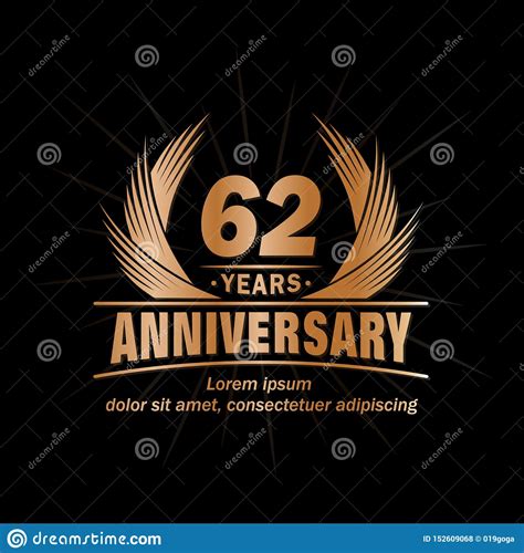 62 Years Anniversary Elegant Anniversary Design 62nd Years Logo