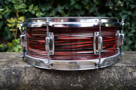 Vintage 1968 Ludwig Standard 14x5 Snare Drum In Ruby