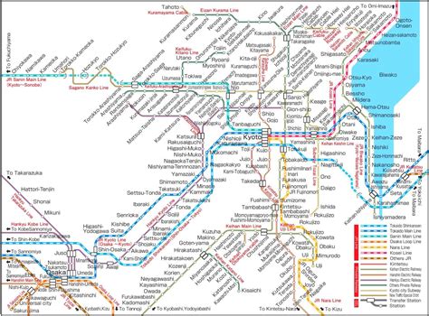 Map Of Kyoto Train Railway Lines And Railway Stations Of Kyoto
