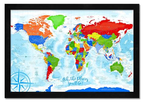 Map Of The World For Kids Primary Colors Geojango Maps